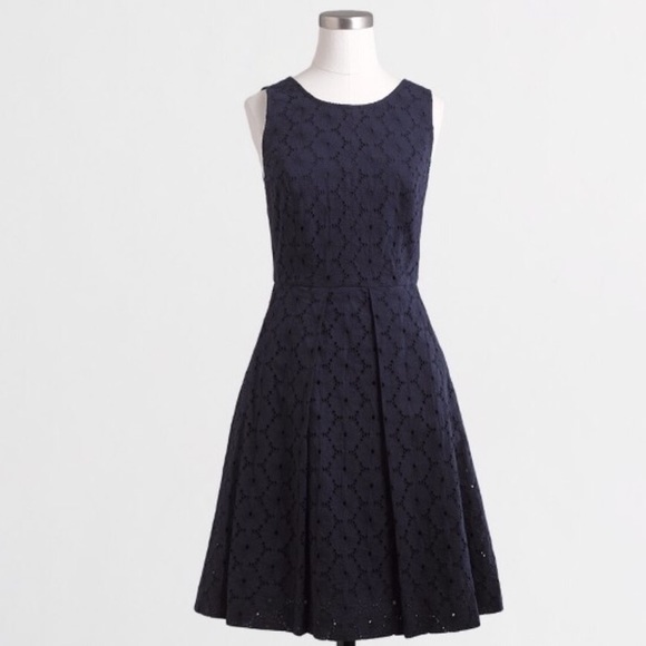 J. Crew Dresses & Skirts - J. Crew Navy Floral Sleeveless Eyelet Dress